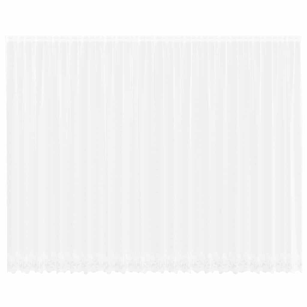 Lace Curtain with Curtains White 600x280cm Polyester